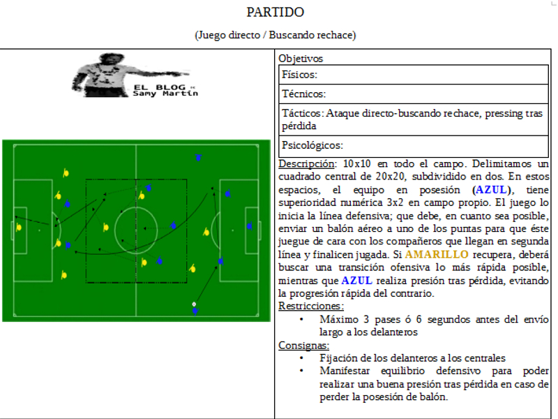 PARTIDO. JUEGO DIRECTO