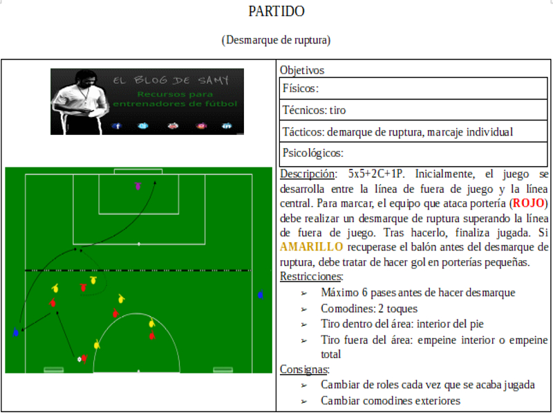PARTIDO F-8. Desmarque de ruptura