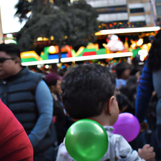 Un foto hiperrealista de niños y niñas disfrutando en un evento multitudinario