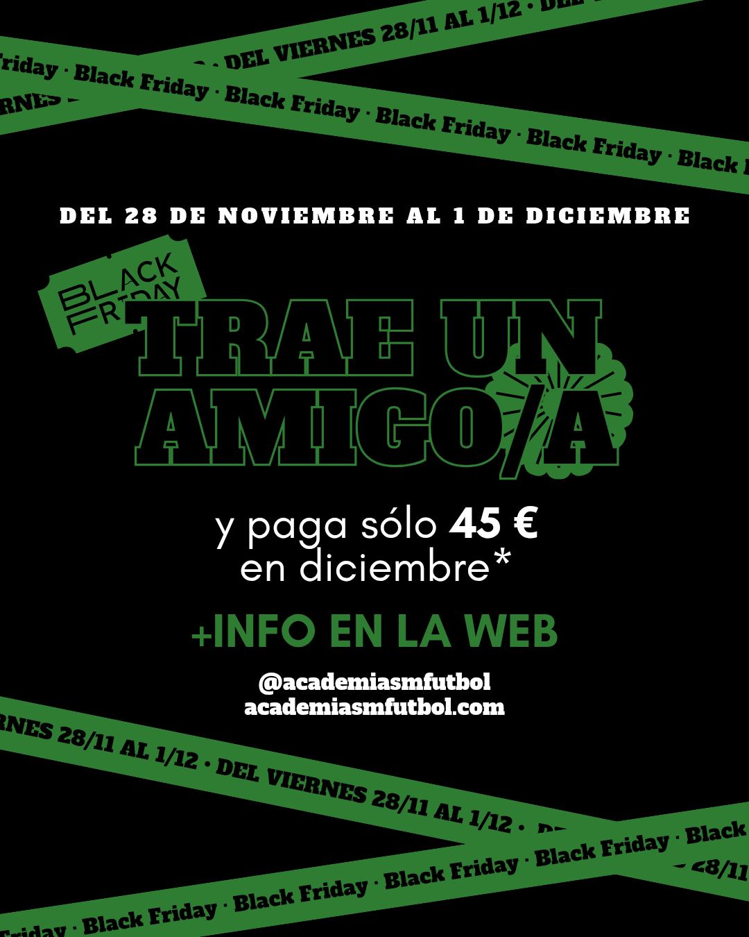 Black Friday en Academia SM Fútbol: trae un amigo y entrena diciembre por solo 45 €